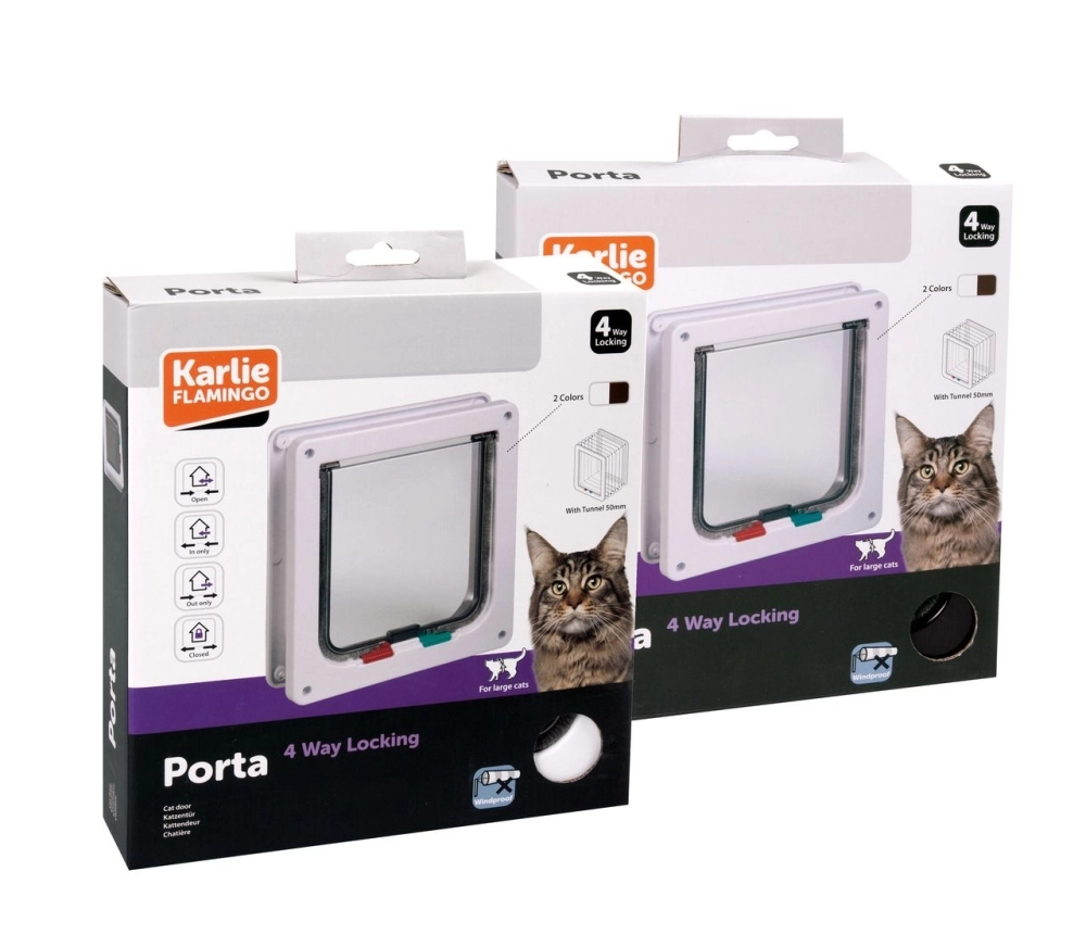 Karlıe 4yön Kilitli Kedi Kapısı 23,5x25,2cm Beyaz - 1