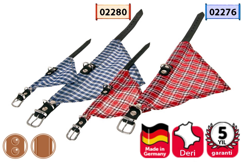 Karlıe Deri Bandanalı Boyun Tasma 37cm Kırmızı - 1