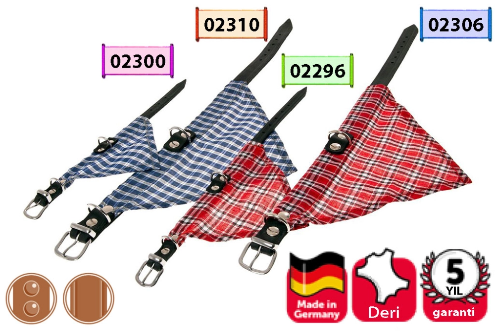 Karlıe Deri Bandanalı Boyun Tasma 52cm Kırmızı - 1