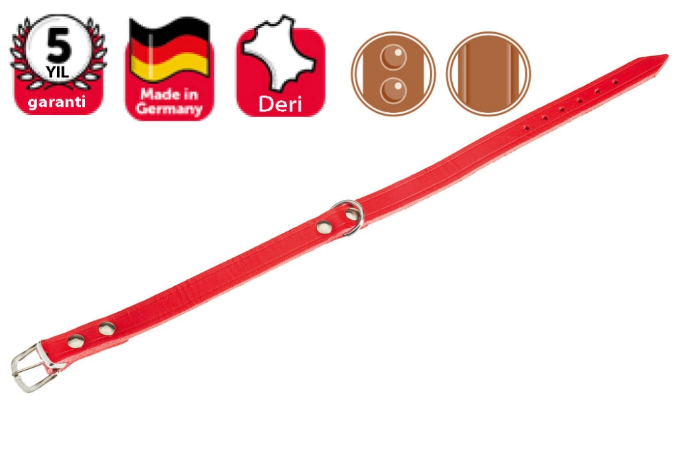 Karlıe Deri Boyun Tasma 47cm-18mm Kırmızı - 1