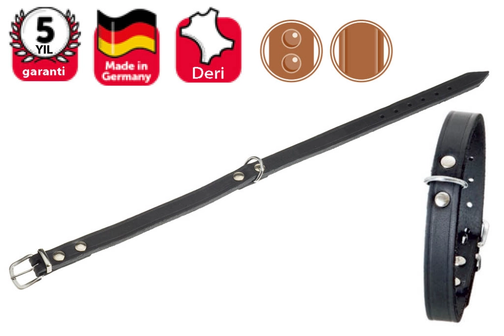 Karlıe Deri Boyun Tasma 47cm-18mm Siyah - 1