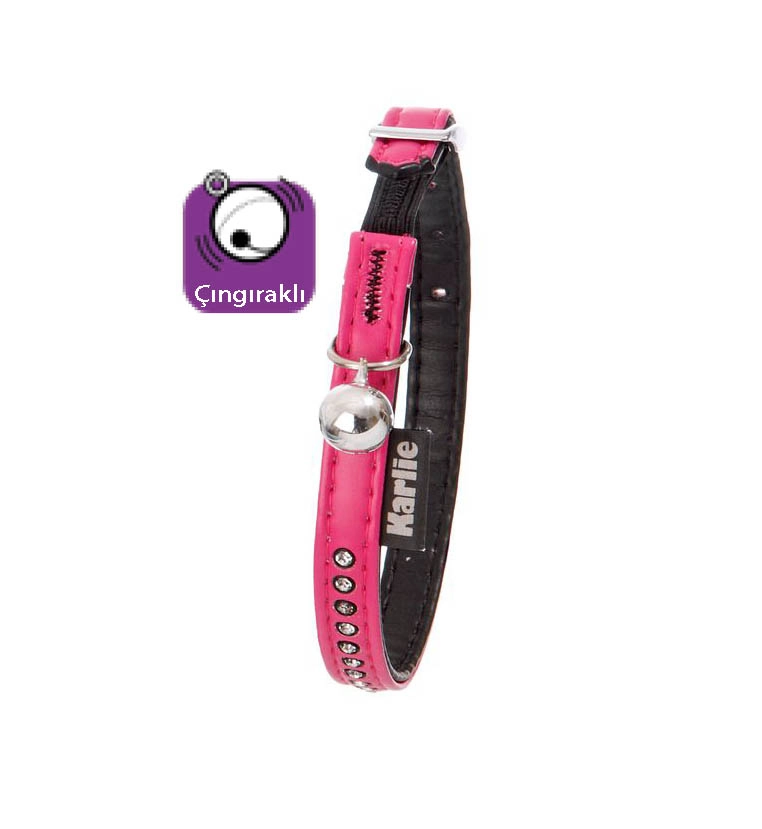 Karlıe Deri Kedi Boyun Tasma 30cm Pembe - 1