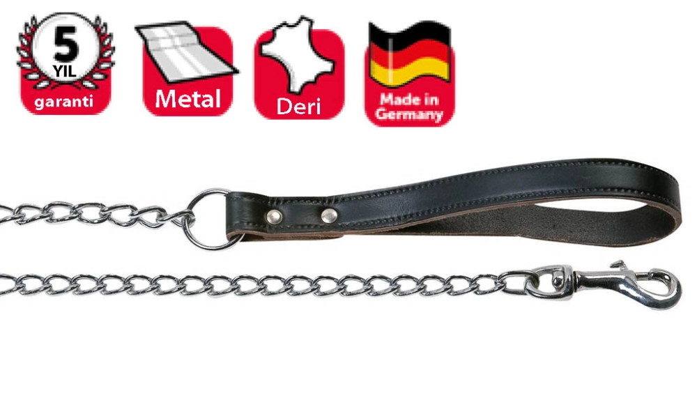 Karlıe Deri Saplı Zincir Uzatma 100cm/2mm Siyah - 1