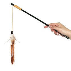 Flamingo Deri Tüylü Kedi Oltası 50 cm