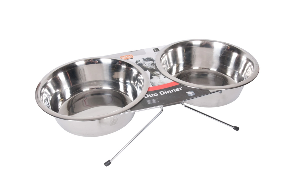 Karlıe İkili Çelik Mama Kabı 2x1600 Ml-21 Cm - 1