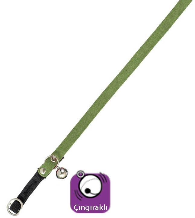 Karlıe Kadife Kedi Tasma Çıng. 30cm Yeşil - 1