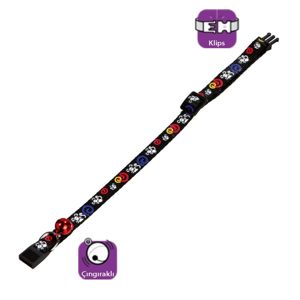 Karlıe Kedi Boyun Tasma Çıng. 30cm Siyah - 1