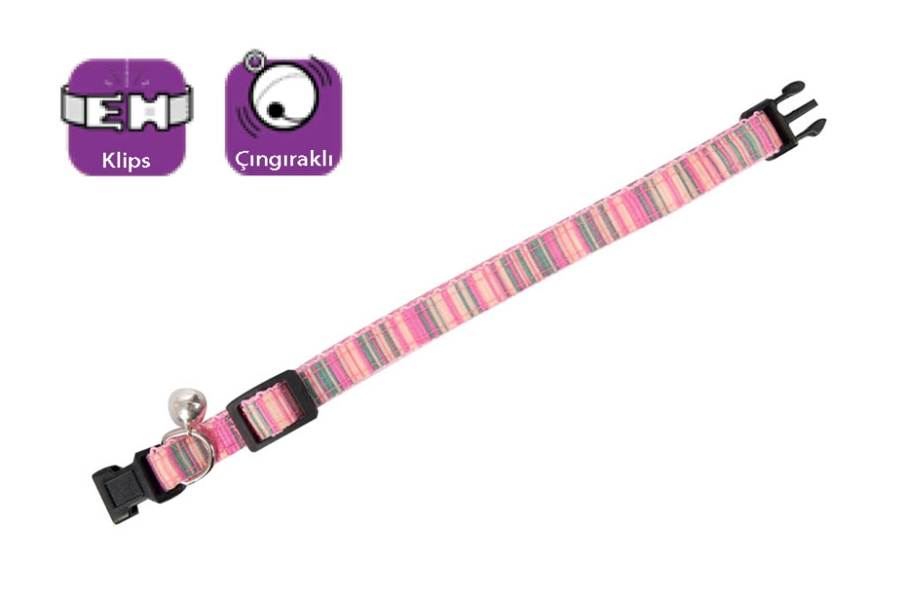 Karlıe Kedi Boyun Tasması Çıng. 30 Cm Pembe - 1