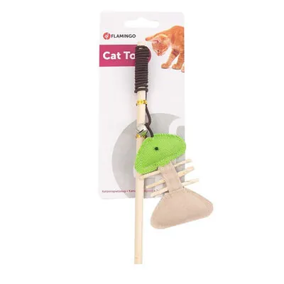 Karlie Kedi Doğal Balıklı Olta Oyuncağı - 1