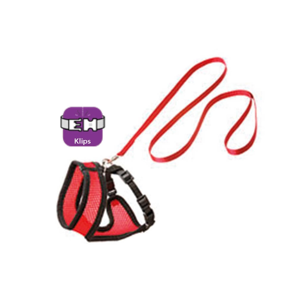 Karlıe Kedi Göğüs Tasma 38cm Kırmızı-siyah - 1