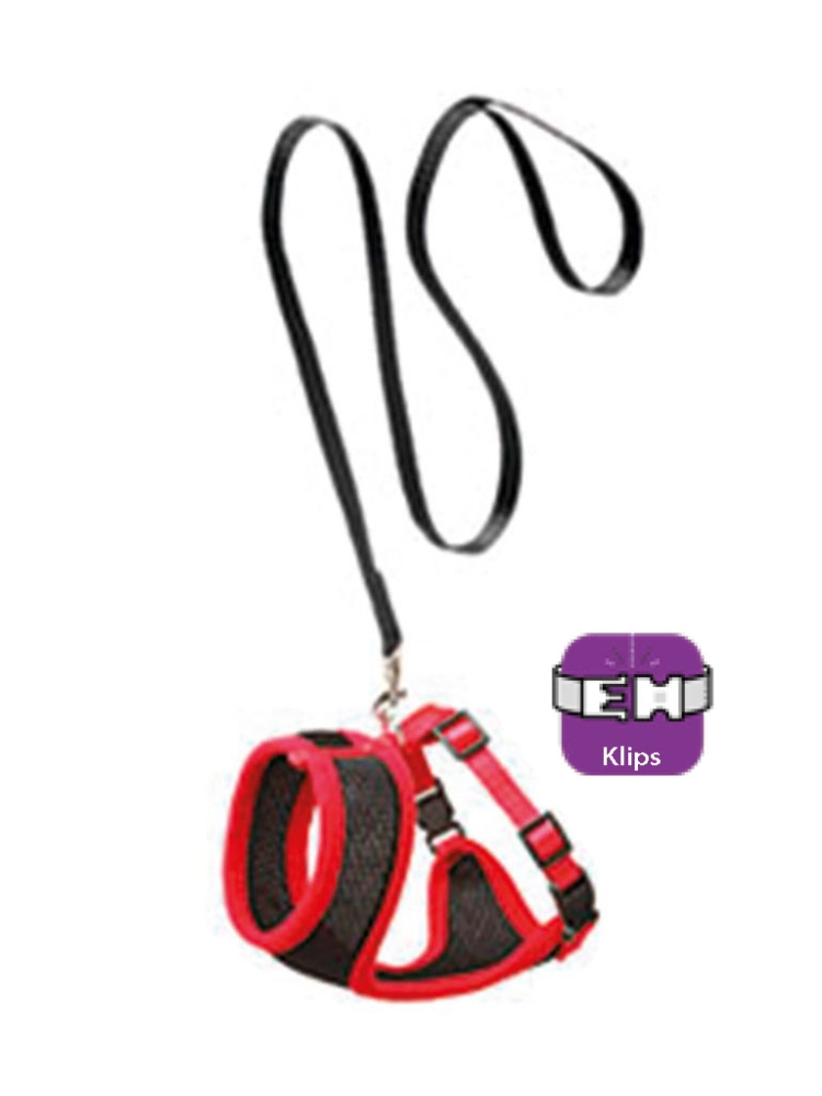 Karlıe Kedi Göğüs Tasması 30cm Kırmızı/siyah - 1