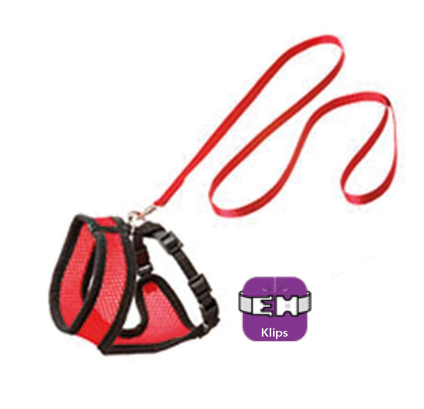 Karlıe Kedi Göğüs Tasması 30cm Siyah/kırmızı - 1