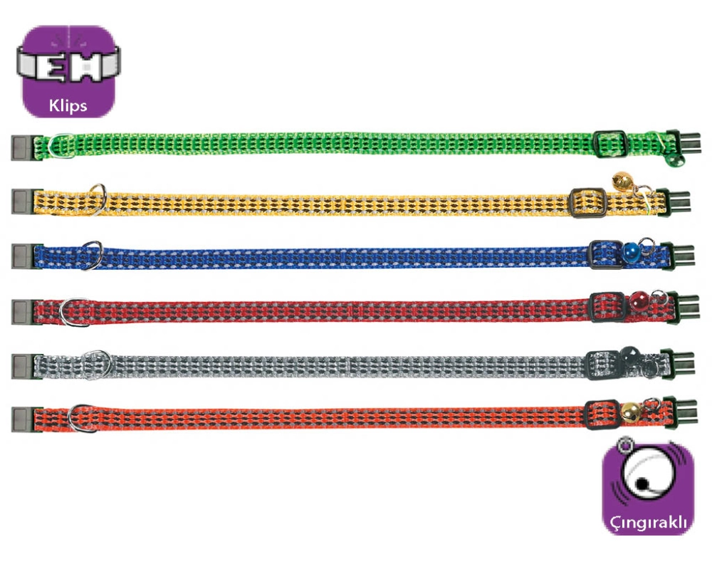 Karlıe Kedi Tasma Çıng. 25-35cm Karışık Renkli - 1