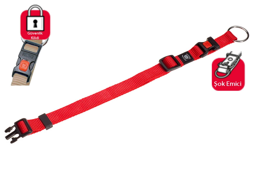 Karlıe Kilitli Boyun Tasma S 30-45cm Kırmızı - 1