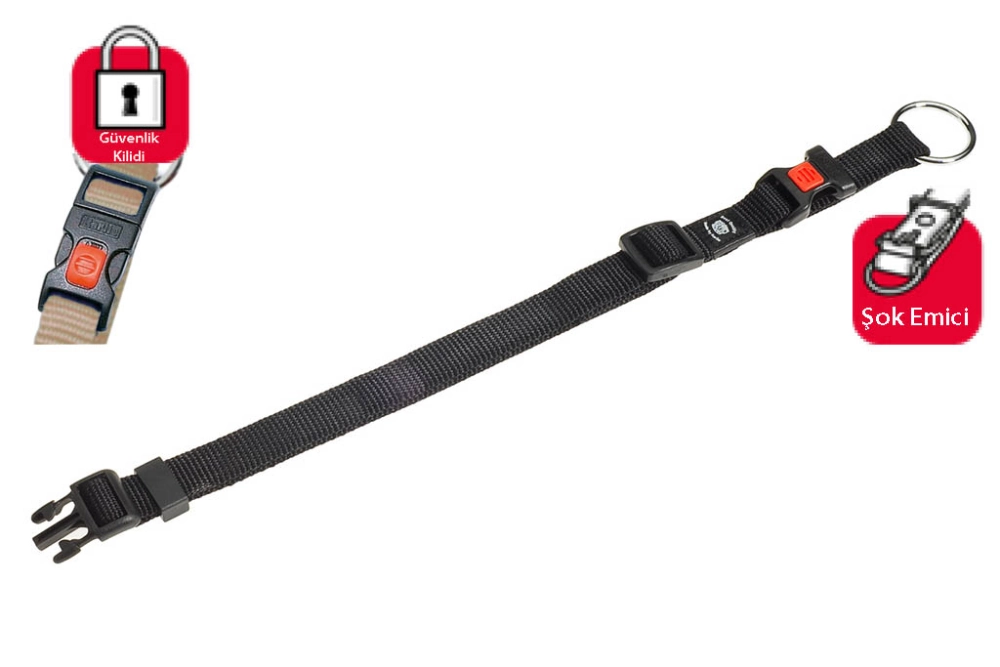 Karlıe Kilitli Boyun Tasma S 30-45cm Siyah - 1