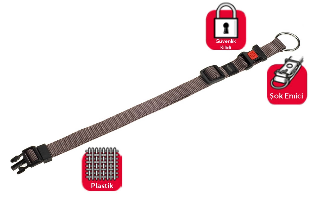 Karlıe Kilitli Boyun Tasma Xl 55-75cm 40mm Gri - 1