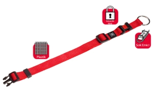 Karlıe Kilitli Boyun Tasması L 45-65 Cm Kırmızı