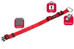Karlıe Kilitli Boyun Tasması Xs 20-35 Cm Kırmızı