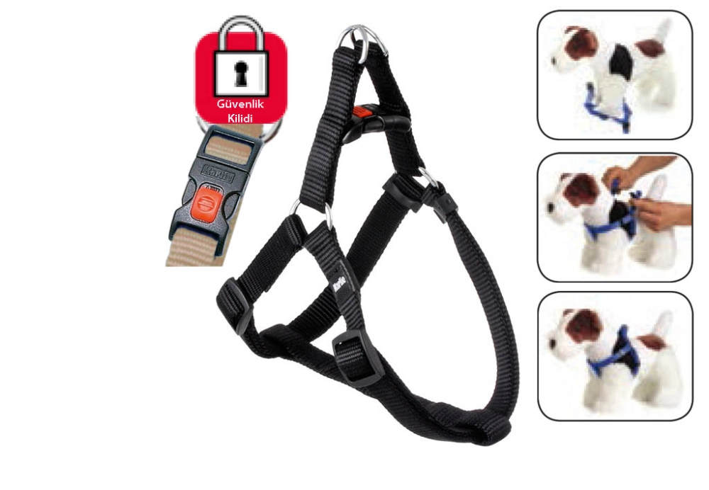 Karlıe Kilitli Göğüs Tasma L 60-90cm Siyah - 1