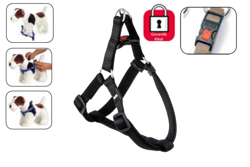 Karlıe Kilitli Göğüs Tasma M 40-70 Cm Siyah - 1