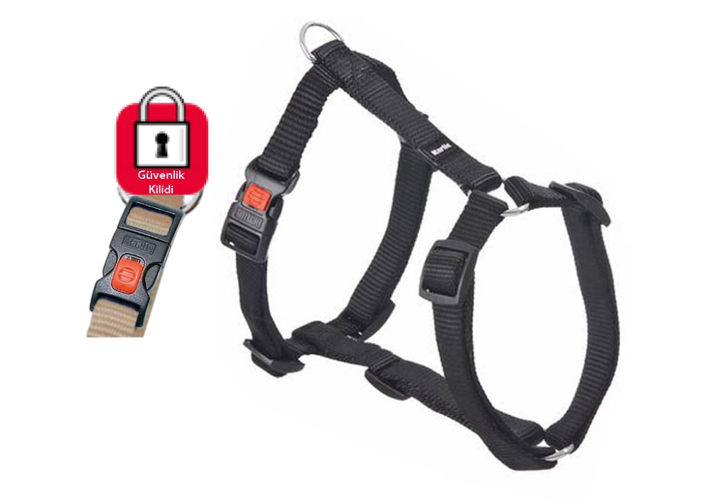 Karlıe Kilitli Göğüs Tasması 25-40cm Siyah - 1