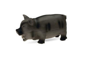 Karlie Lateks Domuz Figürlü Sesli Oyuncak Siyah (22x10x1)