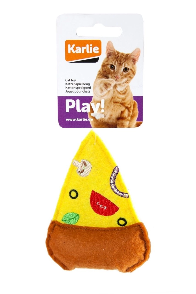 Karlie Peluş Kedi Oyuncağı Pizza 10,5 Cm Sarı - 1