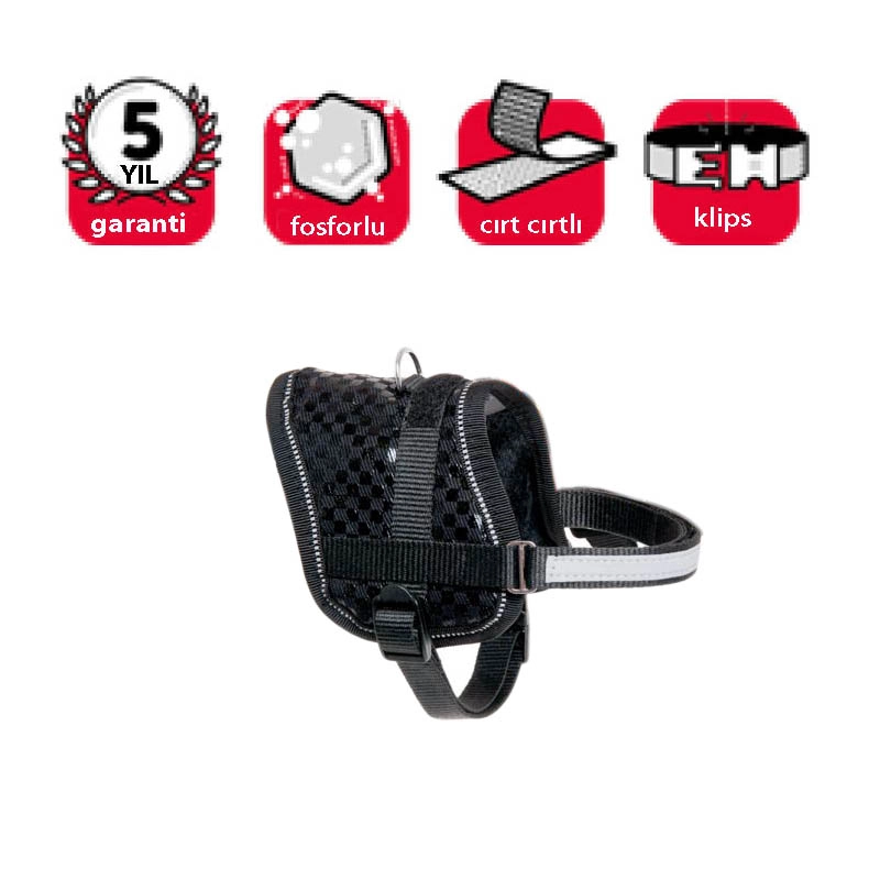 Karlıe Reflektörlü Göğüs Tasma S 36-46 Cm Siyah - 1