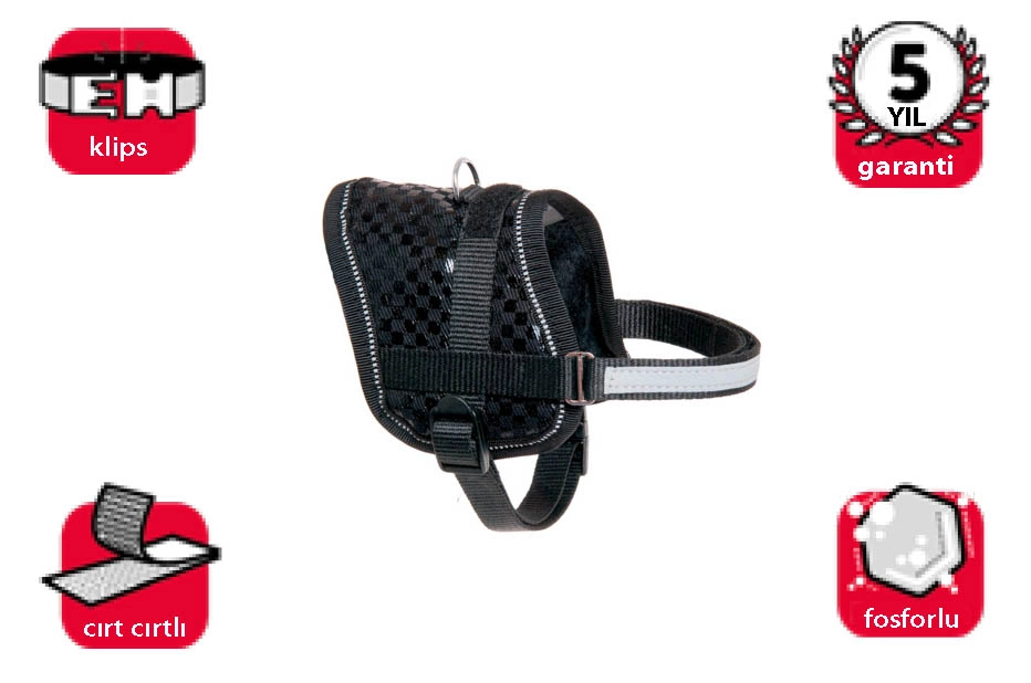 Karlıe Reflektörlü Göğüs Tasma Xs 26-35cm Siyah - 1