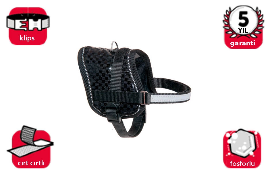 Karlıe Reflektörlü Göğüs Tasma Xs 31-40cm Siyah - 1