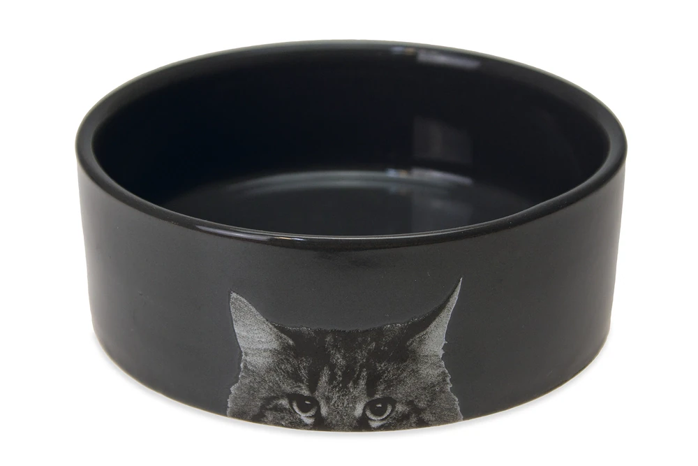 Karlıe Seramik Kedi Mama Kabı Antrasit 250 Ml - 1