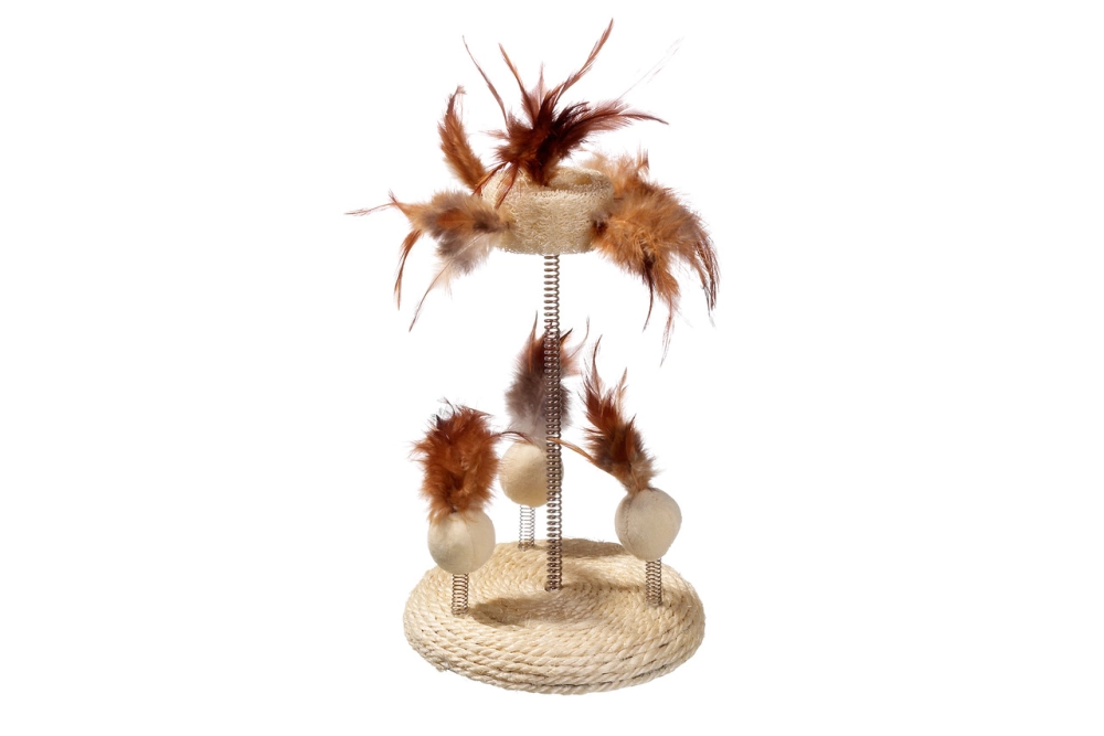 Karlıe Yaylı Kedi Oyuncağı 25x15cm Bej - 1