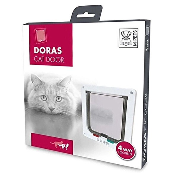 M-Pets Doras Kedi Kapısı 4 Yönlü Kilitli (Beyaz) - 1