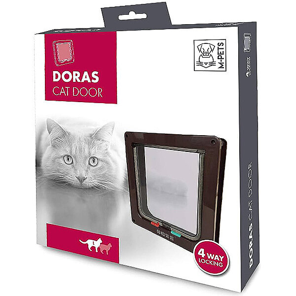 M-Pets Doras Kedi Kapısı 4 Yönlü Kilitli (Kahverengi)