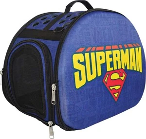 Süperman 3D Eva Kedi ve Köpek Taşıma Çantası Mavi
