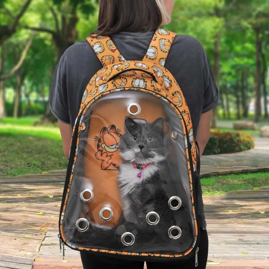 Garfield Şeffaf Kedi Taşıma Çantası Turuncu - 5