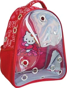 Hello Kitty Şeffaf Kedi Taşıma Çantası Kırmızı