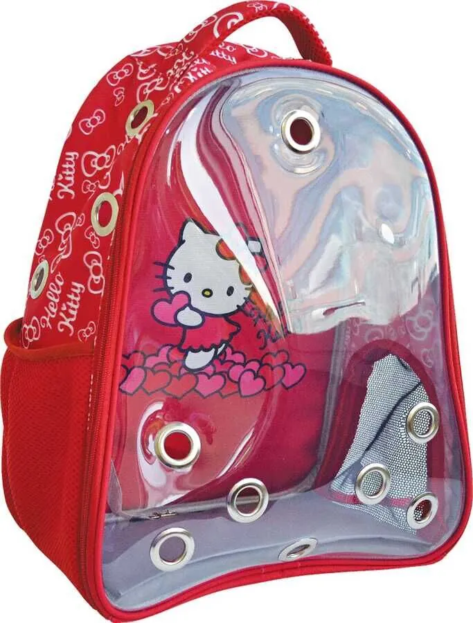 Hello Kitty Şeffaf Kedi Taşıma Çantası Kırmızı - 1