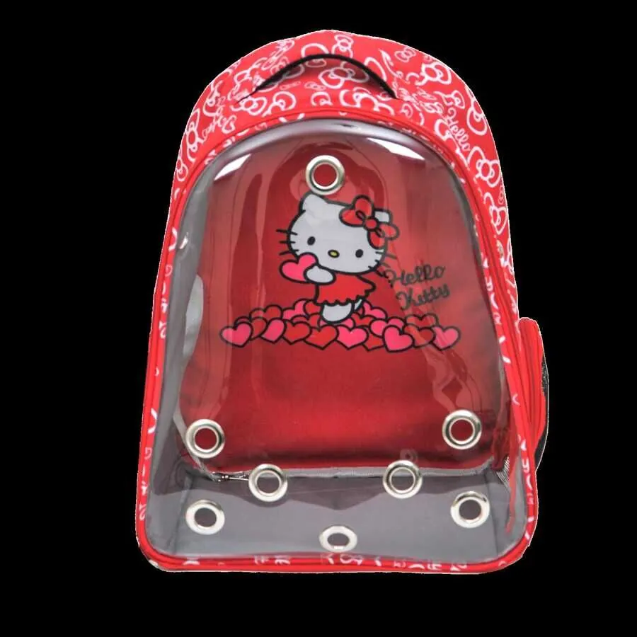 Hello Kitty Şeffaf Kedi Taşıma Çantası Kırmızı - 2