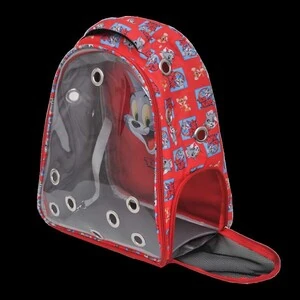 Tom And Jerry Şeffaf Kedi Taşıma Çantası Kırmızı - 2