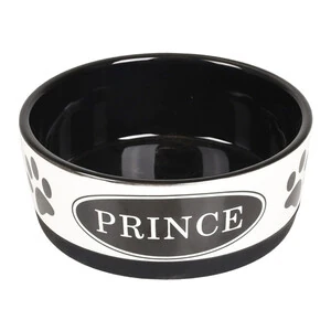 Flamingo Kenzo Prince Yazılı Kaymaz Tabanlı Seramik Mama Kabı 440 ml