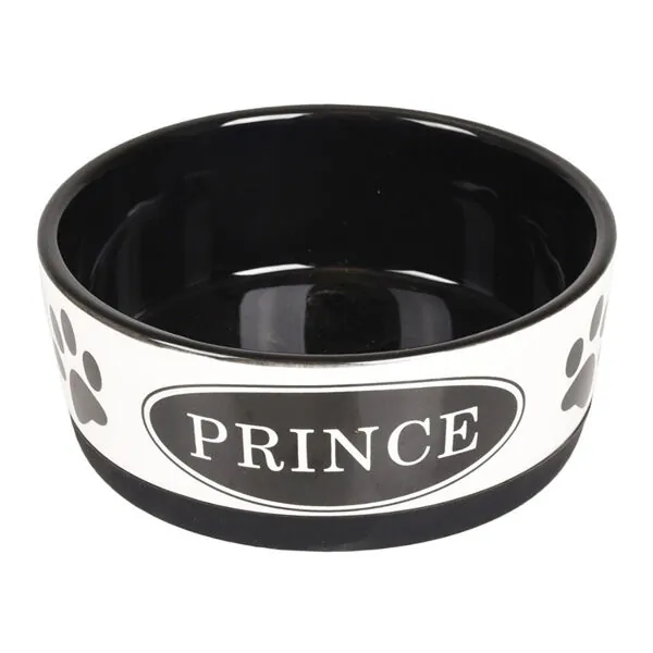 Flamingo Kenzo Prince Yazılı Kaymaz Tabanlı Seramik Mama Kabı 440 ml - 1