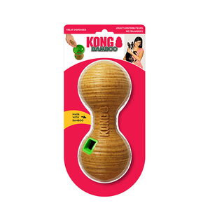Kong Bamboo Feeder Köpekler için Dambıl Şeklinde Ödül Maması Dağıtma Oyuncağı M - 1