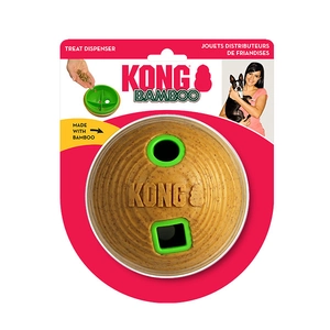 KONG Bamboo Feeder Köpekler için Top Şeklinde Ödül Maması Dağıtma Oyuncağı M - 1