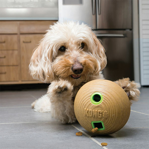 Kong Bamboo Feeder Köpekler için Top Şeklinde Ödül Maması Dağıtma Oyuncağı M