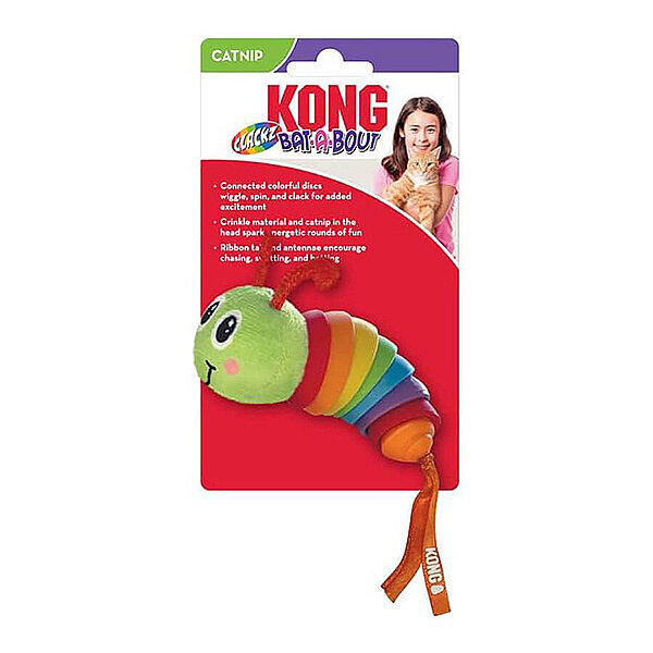Kong Bat-A-Bout Clackz Hareketli Tırtıl Kedi Oyuncağı