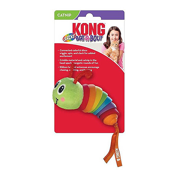 Kong Bat-A-Bout Clackz Hareketli Tırtıl Kedi Oyuncağı - 1