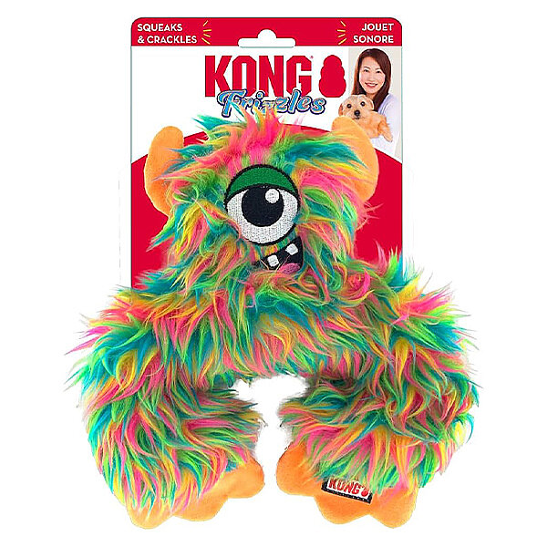 Kong Frizzles Frazzle Sevimli Canavar Peluş Köpek Oyuncağı M - 1