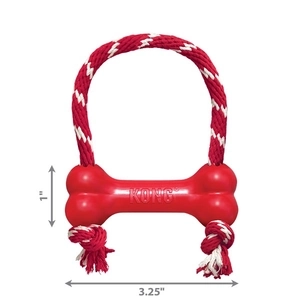 KONG Goodie Bone Kemik Şeklinde İp Sallantılı Çok Amaçlı Köpek Oyuncağı XS - 2