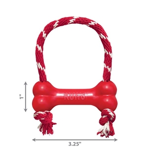 Kong Goodie Bone Kemik Şeklinde İp Sallantılı Çok Amaçlı Köpek Oyuncağı XS - 2